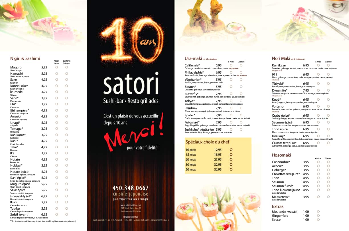 satori menu satori menu