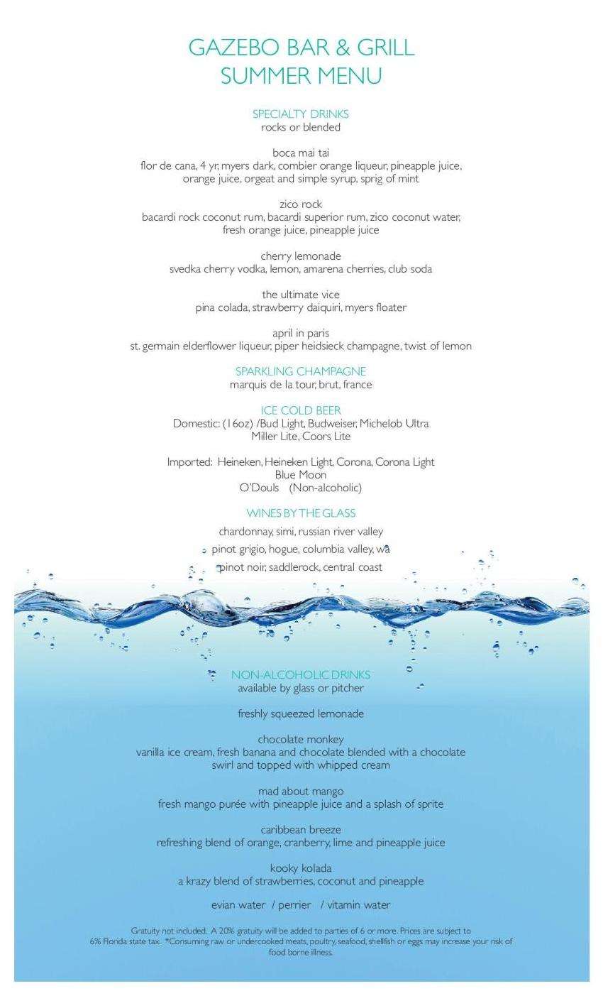 Gazebo menu