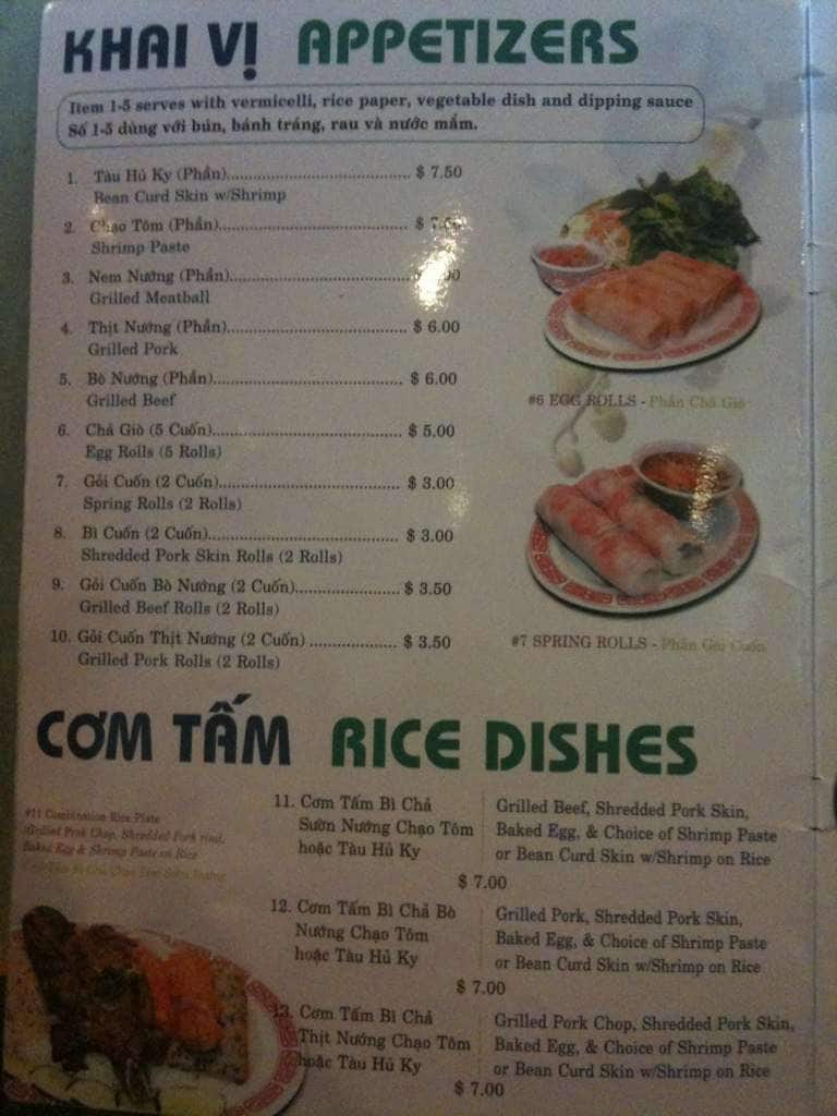 My Lan Restaurant Menu, Menu for My Lan Restaurant, Haltom City, Haltom