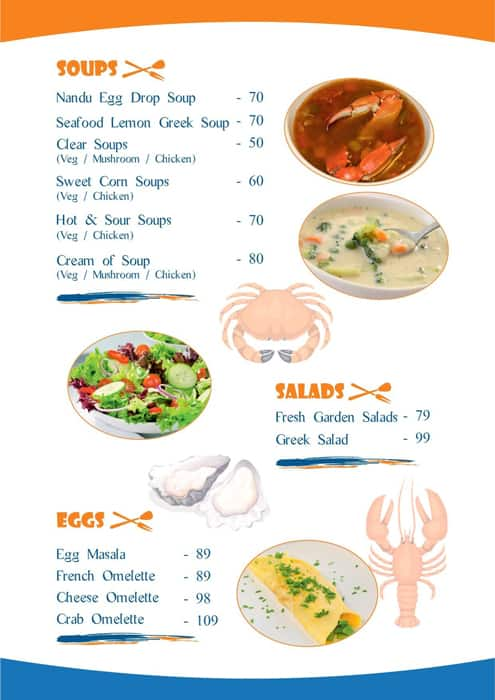 Menu of Prawn And Crab, Gandhinagar, Puducherry