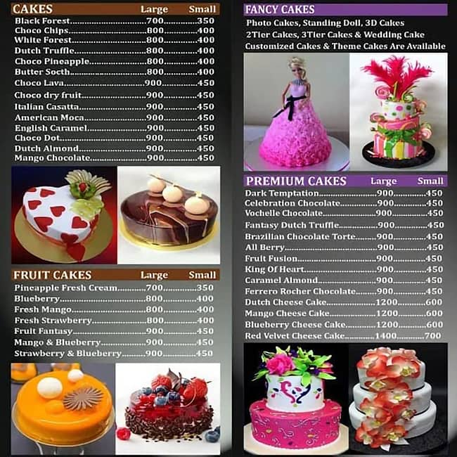 Menu of Fantasy The Cake Shop, Kurla, Mumbai