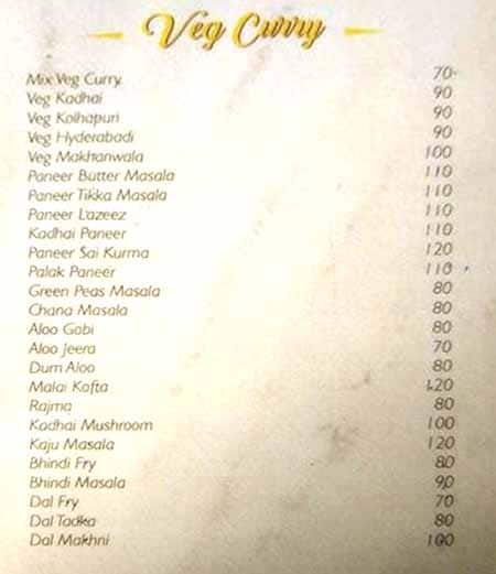 Savitha Family Restaurant menu