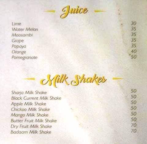 Savitha Family Restaurant menu