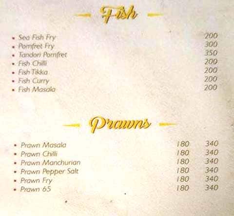 Savitha Family Restaurant menu