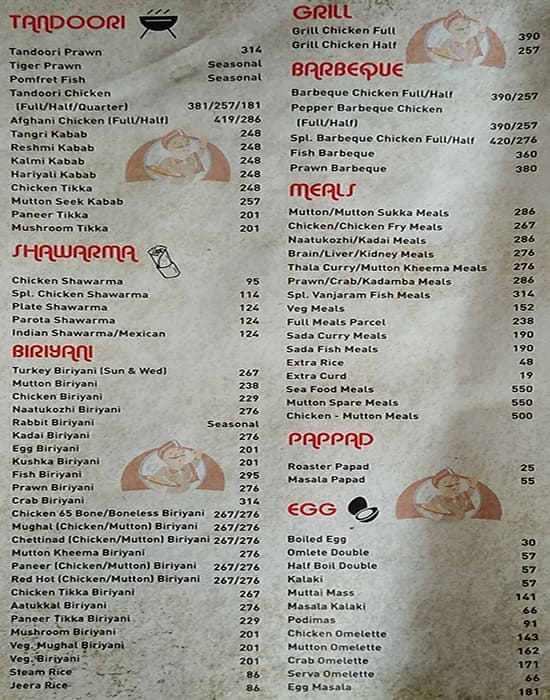 Pandia's Avenue menu