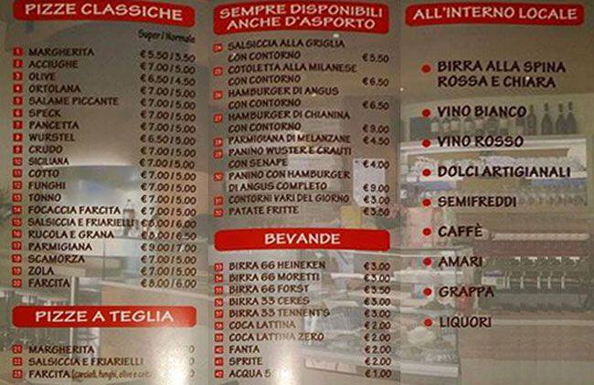 Menu di One of Ten 