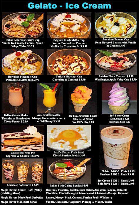 Magic Flavors menu