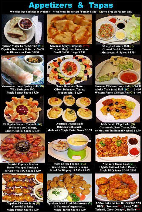 Magic Flavors menu