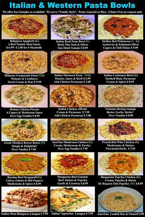 Magic Flavors menu