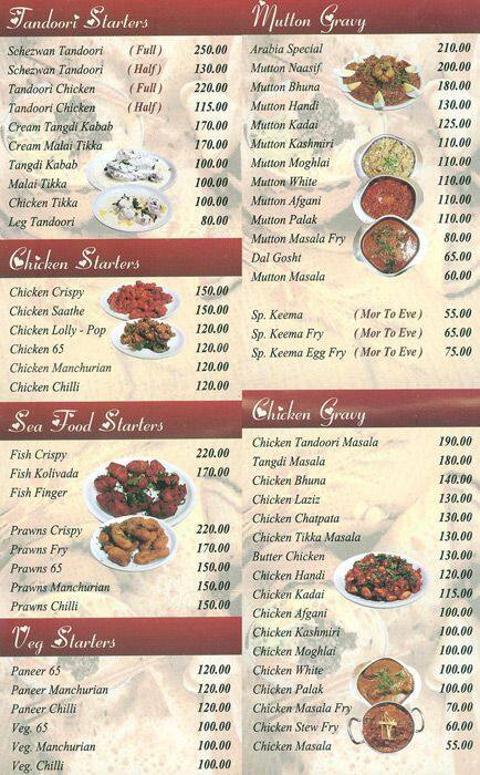 Arabia Menu, Menu for Arabia, Mumbai Central, Mumbai - Zomato