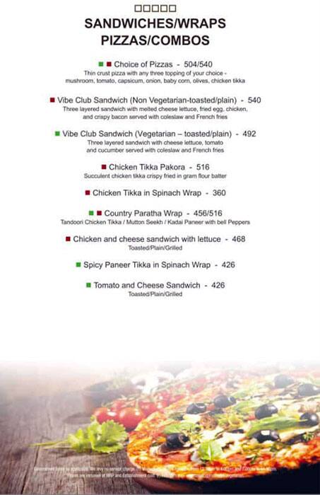 World Cafe - Vibe By The LaLiT Traveller menu