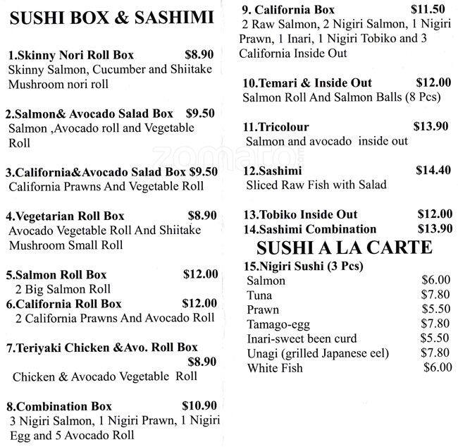 Mitsuko's Menu, Menu for Mitsuko's, Kew, Melbourne - Urbanspoon/Zomato