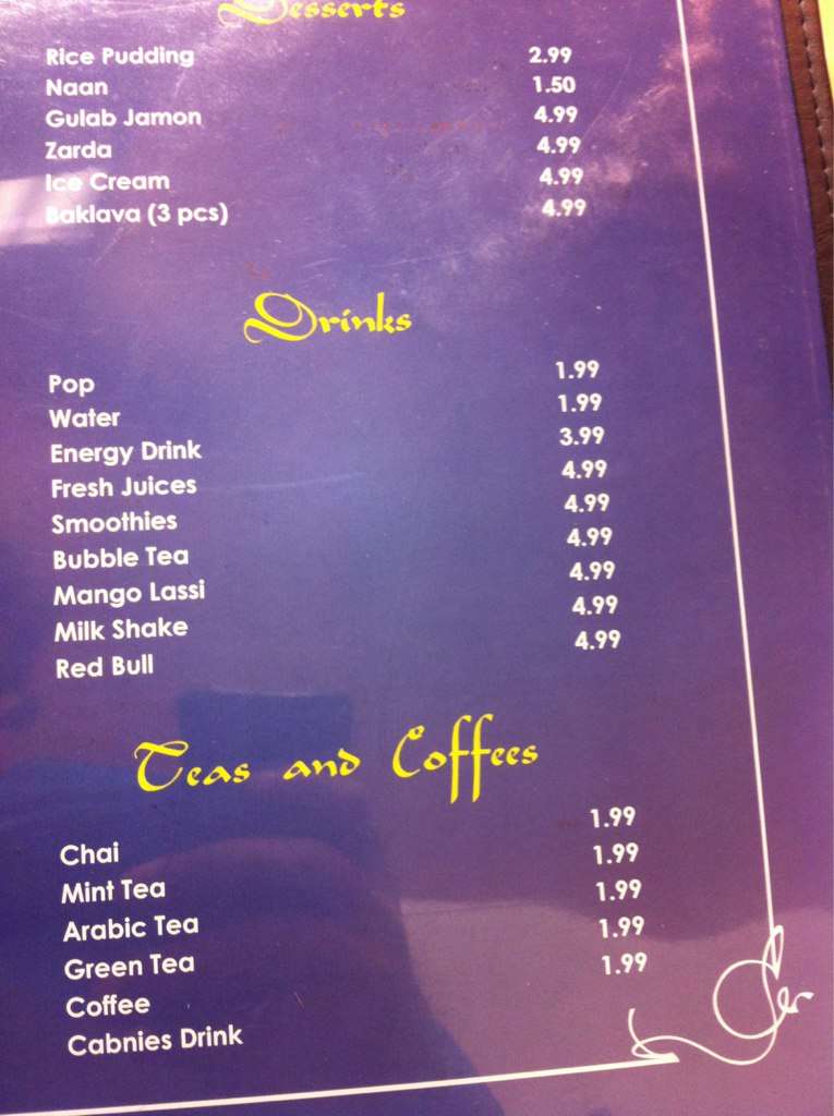 Al-Quds Kebab House & Cafe menu