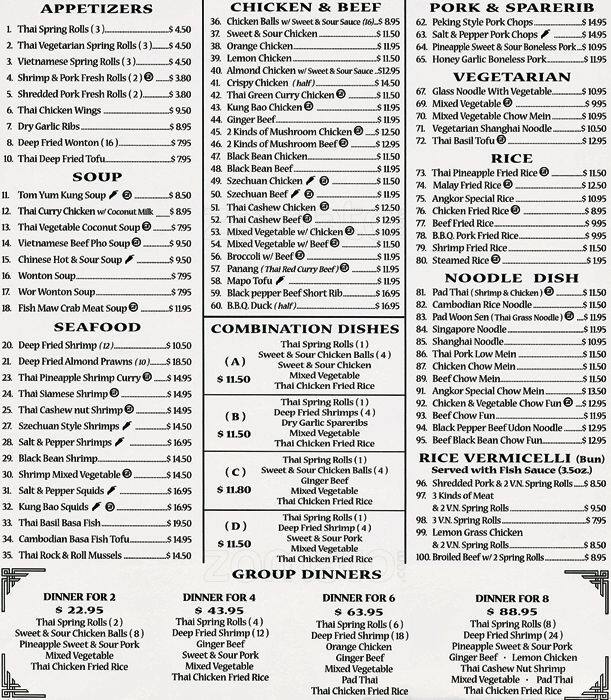 Angkor Southeast Asian Delight Menu Urbanspoon/Zomato