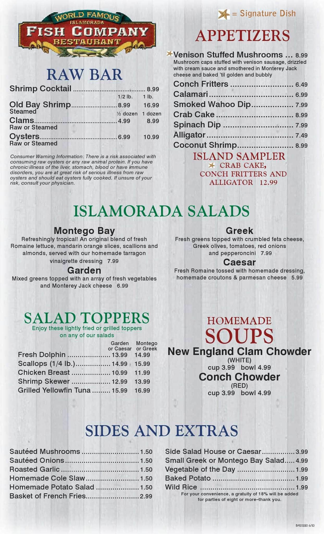 tower of pizza menu islamorada