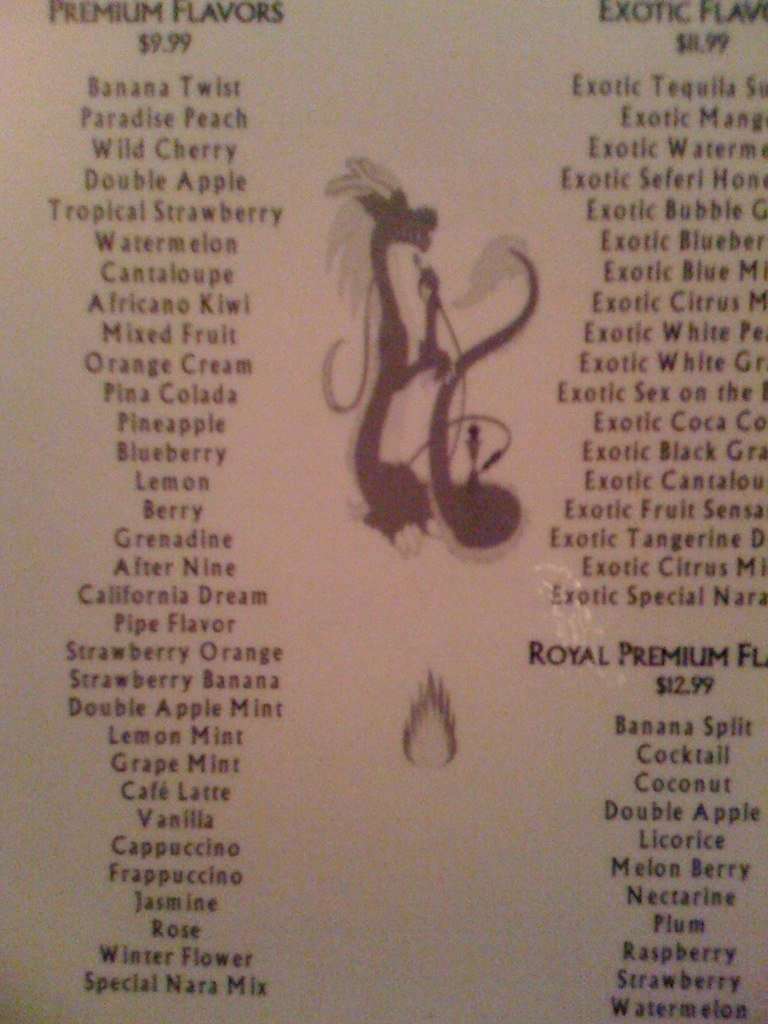 Nara Cafe and Hookah Lounge Menu Urbanspoon/Zomato