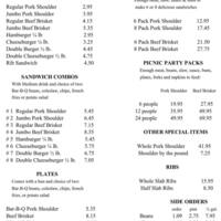 Tops Bar B Q Menu Menu For Tops Bar B Q Midtown Memphis
