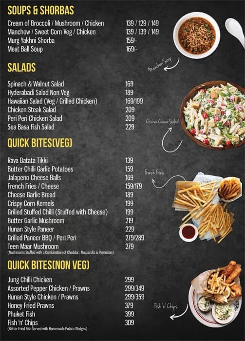 Menu at Hyderabad Social, Hyderabad