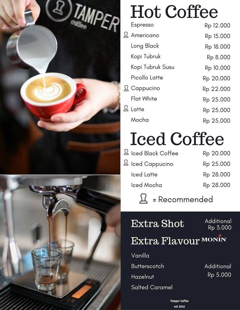 Tamper Coffee Menu, Menu for Tamper Coffee, Cipondoh, Tangerang