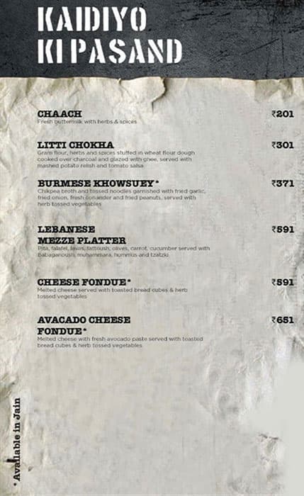 Kaidi Kitchen menu