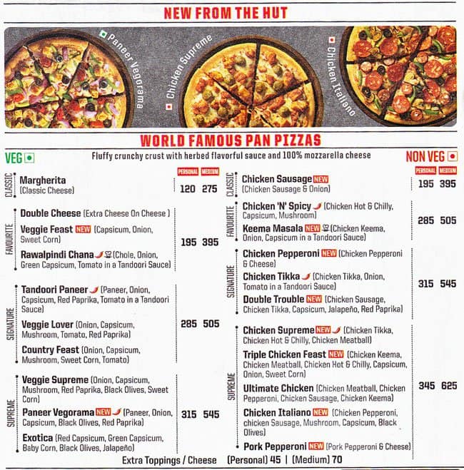 Pizza hut india menu with prices pdf