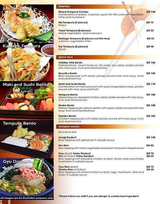 Dchopstix - Holiday Villa Hotel Menu