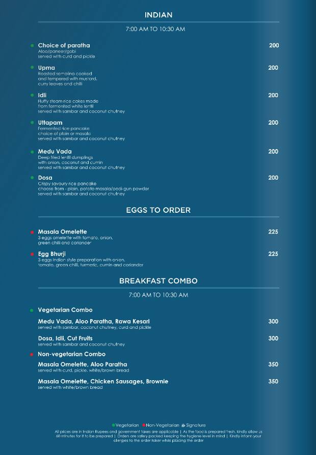 Menu of Paprika Courtyard by Marriott, Teynampet, Chennai