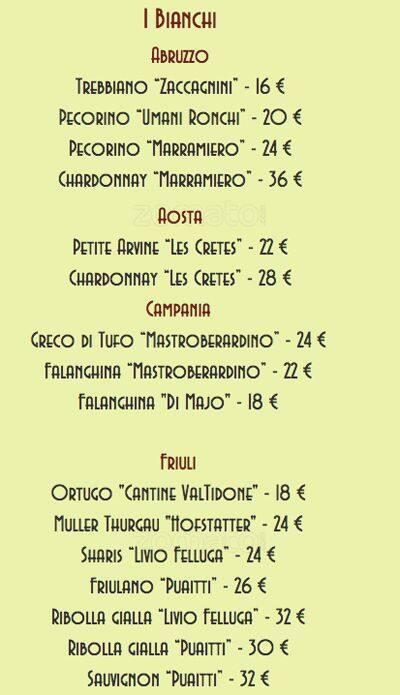 Menu di Vineria Salumeria Ristorante 