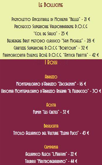 Menu di Vineria Salumeria Ristorante 