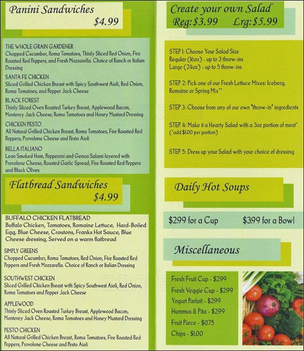 Simply Greens Menu, Menu de Simply Greens, West Loop, Chicago