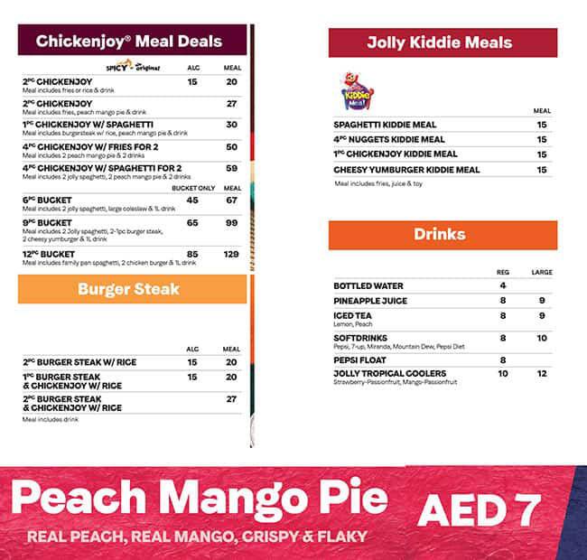 Carta del restaurante Jollibee Al Wahda Mall, Abu Dabi, Level 3