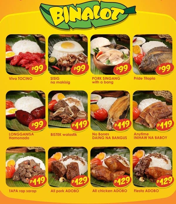 Binalot Menu, Menu for Binalot, Bonifacio Global City, Taguig City ...