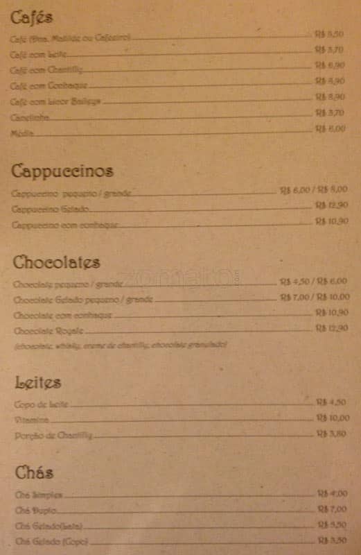 Café Martinelli Midi cardápio