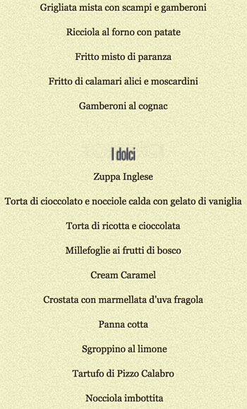 Menu di Ristorante Cervinia dal 1971 