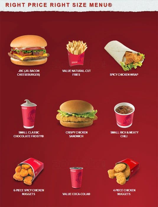 Menu at Wendy's fast food, Boerne