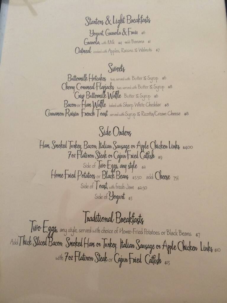 Menu at Hudson Point Café cafe, Port Townsend