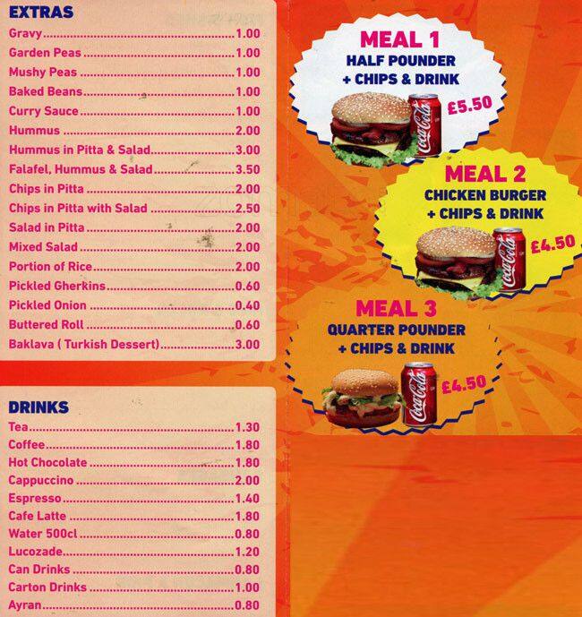 Menu at Micky's restaurant, London, 332 Edgware Rd