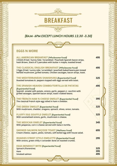 Menu of The Bikers Cafe Golf Course Road Gurgaon Menu of The Bikers Cafe Golf Course Road Gurgaon
