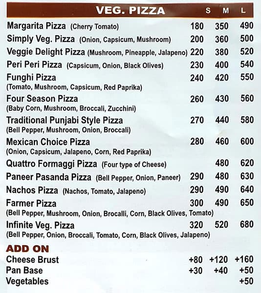 Menu of Ritardo Cafe & Resto, Sector 71, Mohali