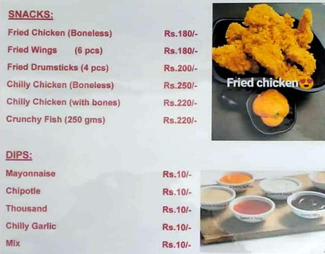 Menu of Crunchy Theka, Phase 5, Mohali