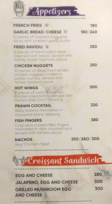 Tryst Cafe menu