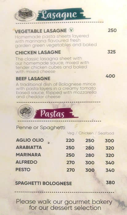Tryst Cafe menu