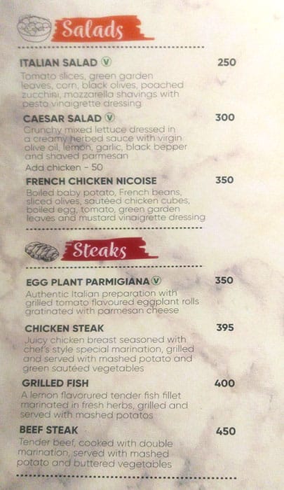 Tryst Cafe menu