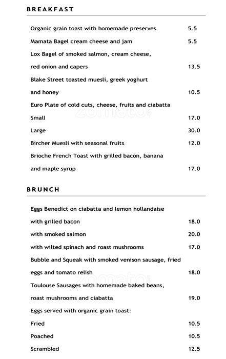 Blake Street Cafe Menu, Menu for Blake Street Cafe, Ponsonby, Auckland ...