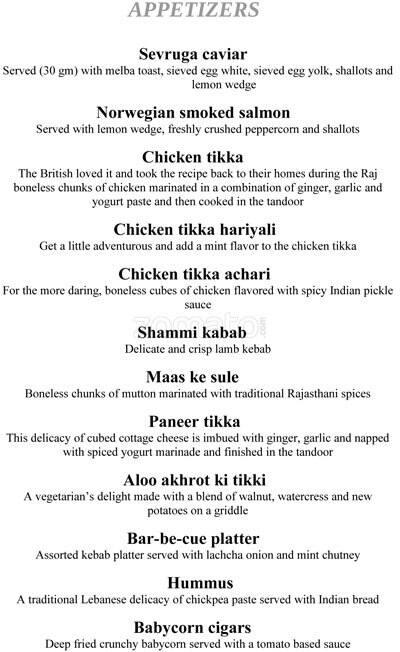 Swapna Mahal The Raj Palace Menu Zomato Swapna Mahal The Raj Palace Menu