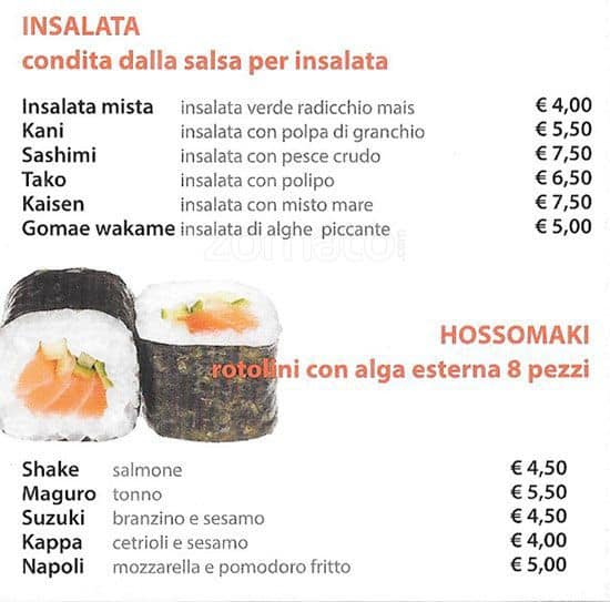 Menu di Kazan Sushi 