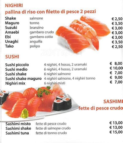 Menu di Kazan Sushi 