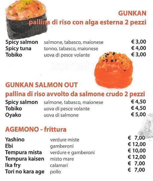 Menu di Kazan Sushi 