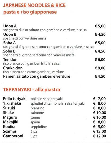 Menu di Kazan Sushi 