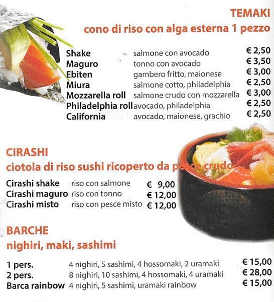 Menu di Kazan Sushi 